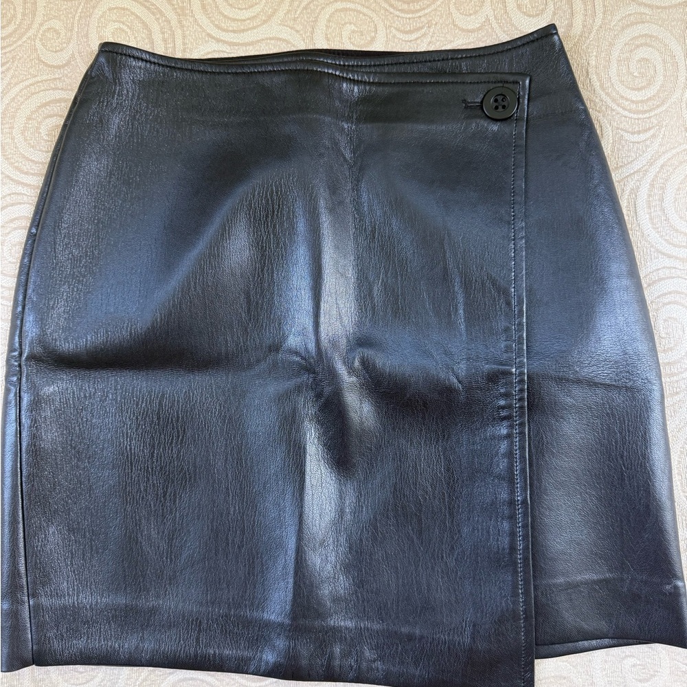Aritzia Babaton Black Mini Pencil Skirt Wrap Style